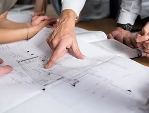 Planeamento de projetos sobre uma mesa técnica